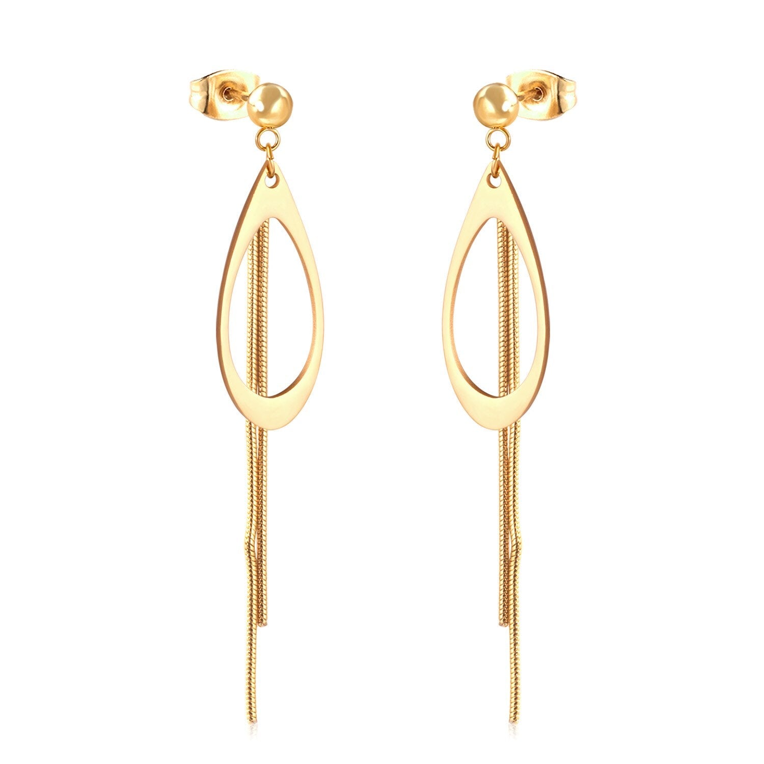 ASON Korean Style Dangle Earrings Anti-allergy Stainless Steel for Women Tassel Water Drop Earring Lovely Jewelry Gift asonjewelry